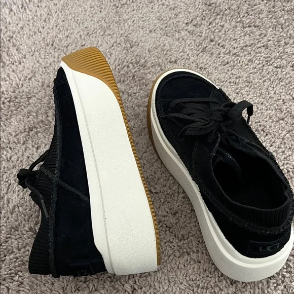 Ugg Suede Black Platform Sneakers - Picture 6 of 9